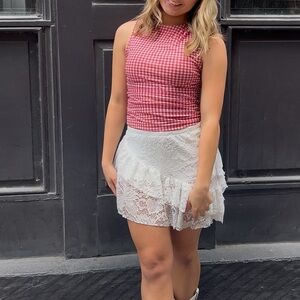 SHEIN White Lace Mini Skirt